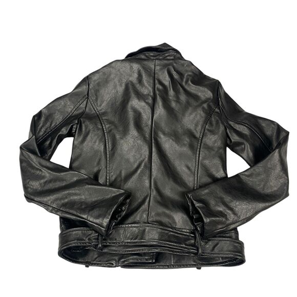 Elodie Nordstrom Womens Size XS Moto Jacket Black Faux Leather - Picture 13 of 16